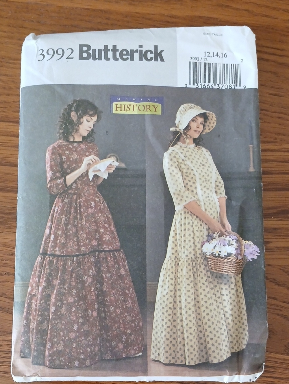 Butterick 3992 Women’s Historical Prairie Dress Pattern Bonnet Pioneer